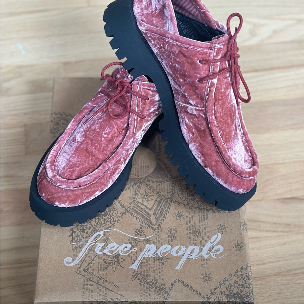 Free People Pink Velvet Flats with Luxe Design